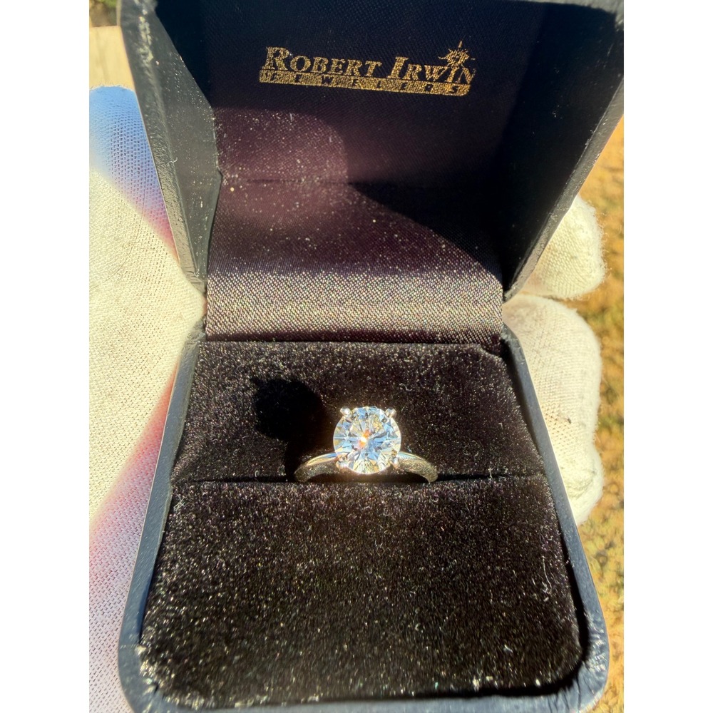 IGI 1.24ct Lab Diamond Engagement Ring 14K White Gold Sz 5 Robert Irwin